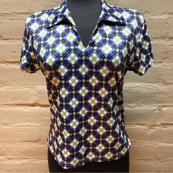 〰️🟣 VTG Geometric Patterned Top🟣〰️ - Picture 1 of 9